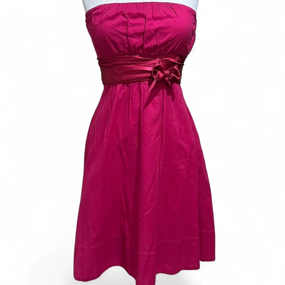 The Limited Strapless Fuchsia Dress